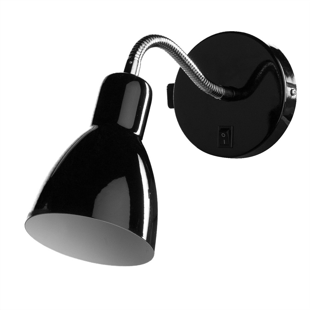 фото Бра arte lamp dorm (a1408ap-1bk) e14 40 вт 220 в черное ip20