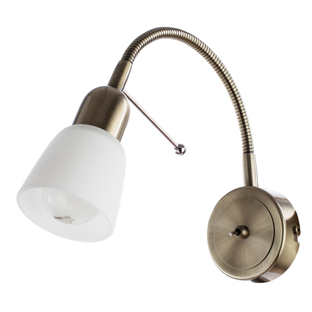 фото Бра arte lamp lettura (a7009ap-1ab) e14 40 вт 220 в бронза ip20