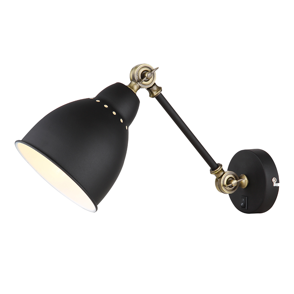 Бра Arte Lamp Braccio E27 60 Вт 220 В черное IP20 (A2054AP-1BK) бра arte lamp braccio a2054ap 1ab e27 60 вт 220 в бронза ip20