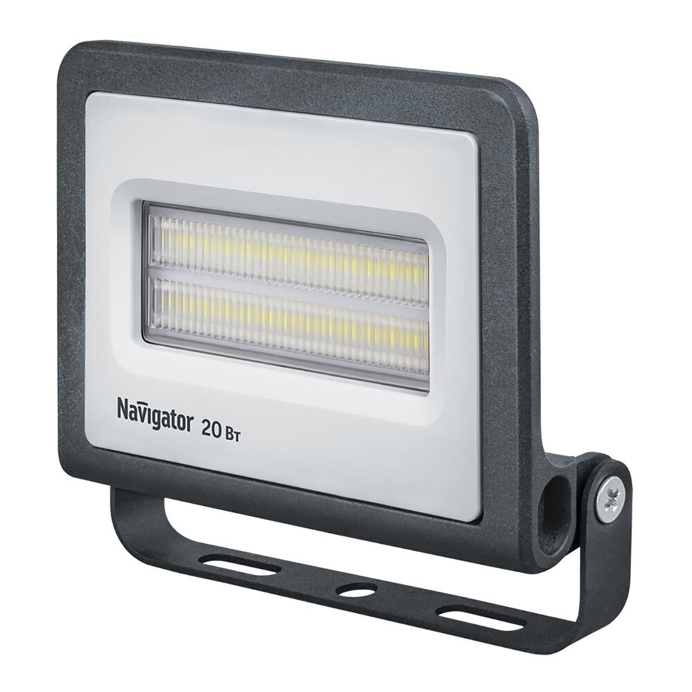 Прожектор светодиодный Navigator ДО-20 4000К 20 Вт IP65 черный (14202) прожектор светодиодный rev до 10 4000к 10 вт ip65 черный 32600 7