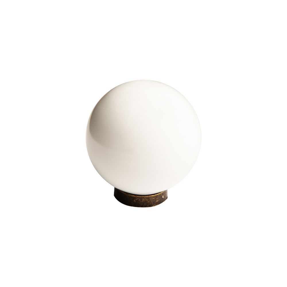 Ручка-кнопка мебельная Kerron Ceramic d38 мм фарфоровая белая (KF12-11) 180 шт кор m2 розетка мужская шестигранная проставка нейлоновый проставочный винт белый пластиковые винты и гайки набор в ассортименте черн