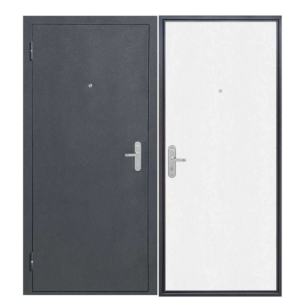 Дверь входная Прораб левая антик серебро - дуб белый 960х2050 мм дверь входная прораб правая антик серебро дуб белый 860х2050 мм