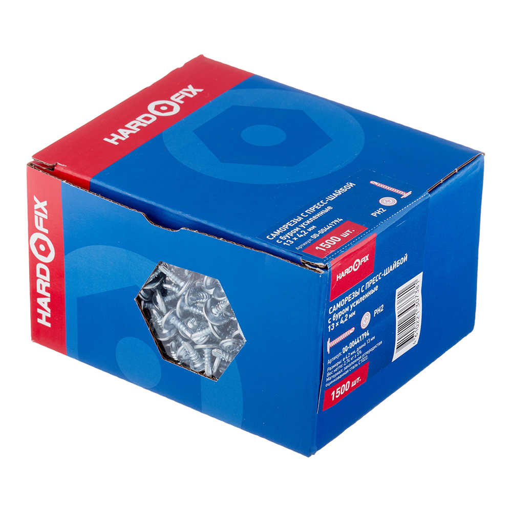 

Саморезы клопы 13x4,2 мм с буром усиленные Hard-Fix (1500 шт.), Сталь