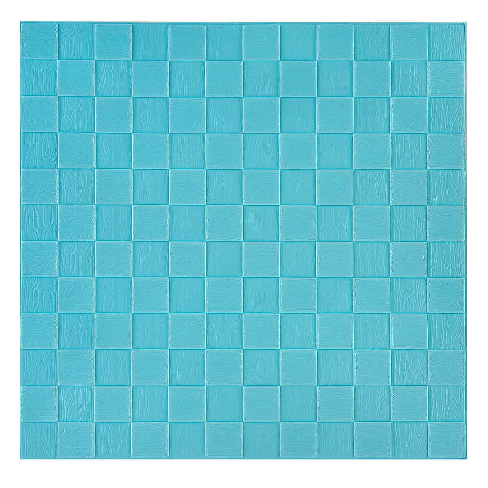 фото Панель самоклеящаяся пвх 700x700x6 мм lako decor деревянная мозаика 3d голубая 4,9 кв.м (10 шт.)