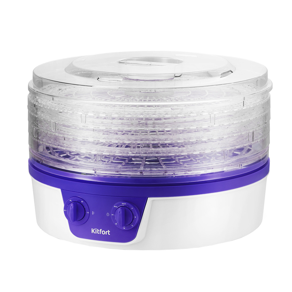 Сушилка для овощей и фруктов Kitfort КТ-1935-1 бело-фиолетовая
