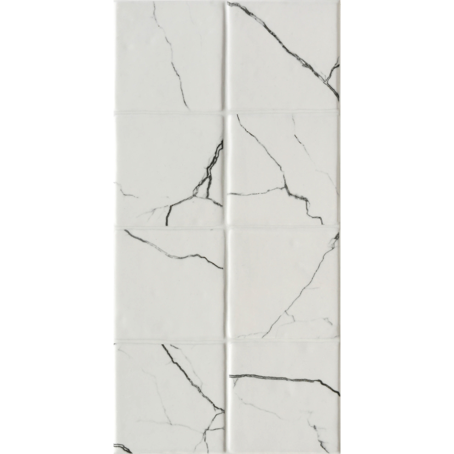 фото Плитка облицовочная lavelly skandi marble mosaic белая рельеф 400x200x8 мм (15 шт.=1,2 кв.м)