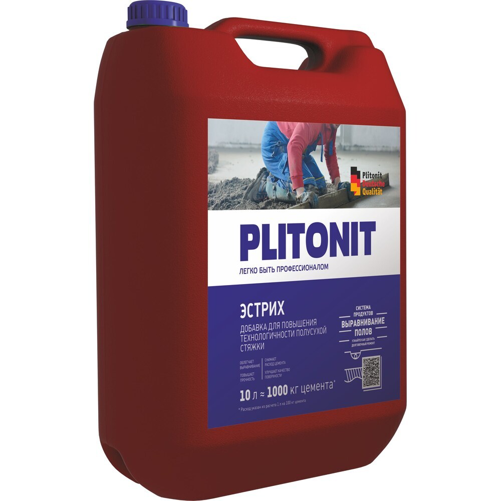 Пропитка для растворов Plitonit Эстрих 10 л антифриз для бетонов и растворов plitonit 10 л