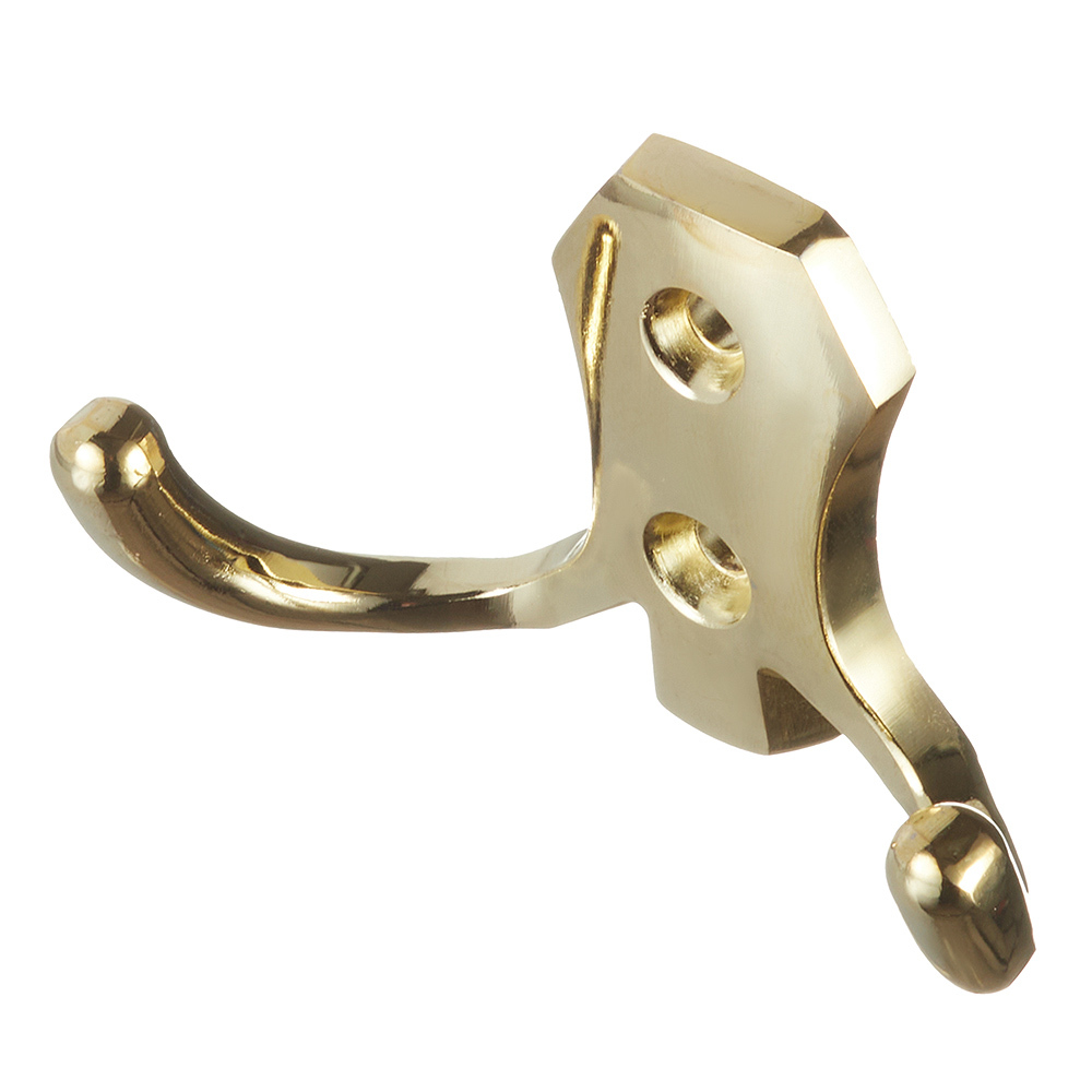 Крючок-вешалка двухрожковый золото (129916) крючок вешалка двухрожковый арт 220l light цвет бронза