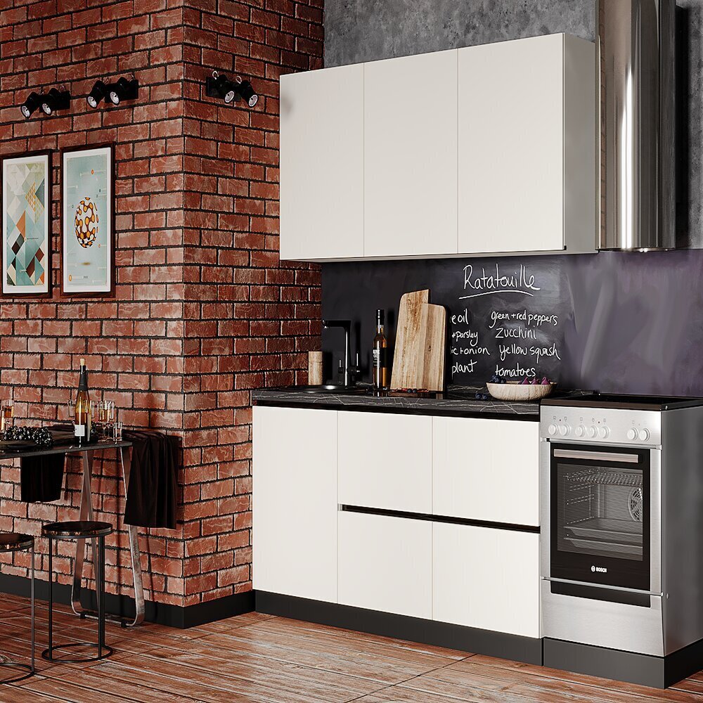 Кухонный гарнитур Gola str.3 W908 SM Egger белый базовый 1800х600х2260 мм шкаф навесной рубин 80х30х36 фасад