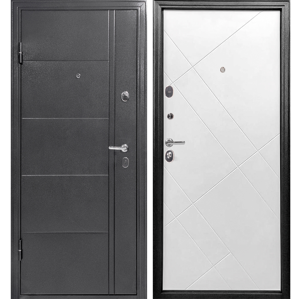 Дверь входная Форпост 60 левая антик серебро - белый 860х2050 мм