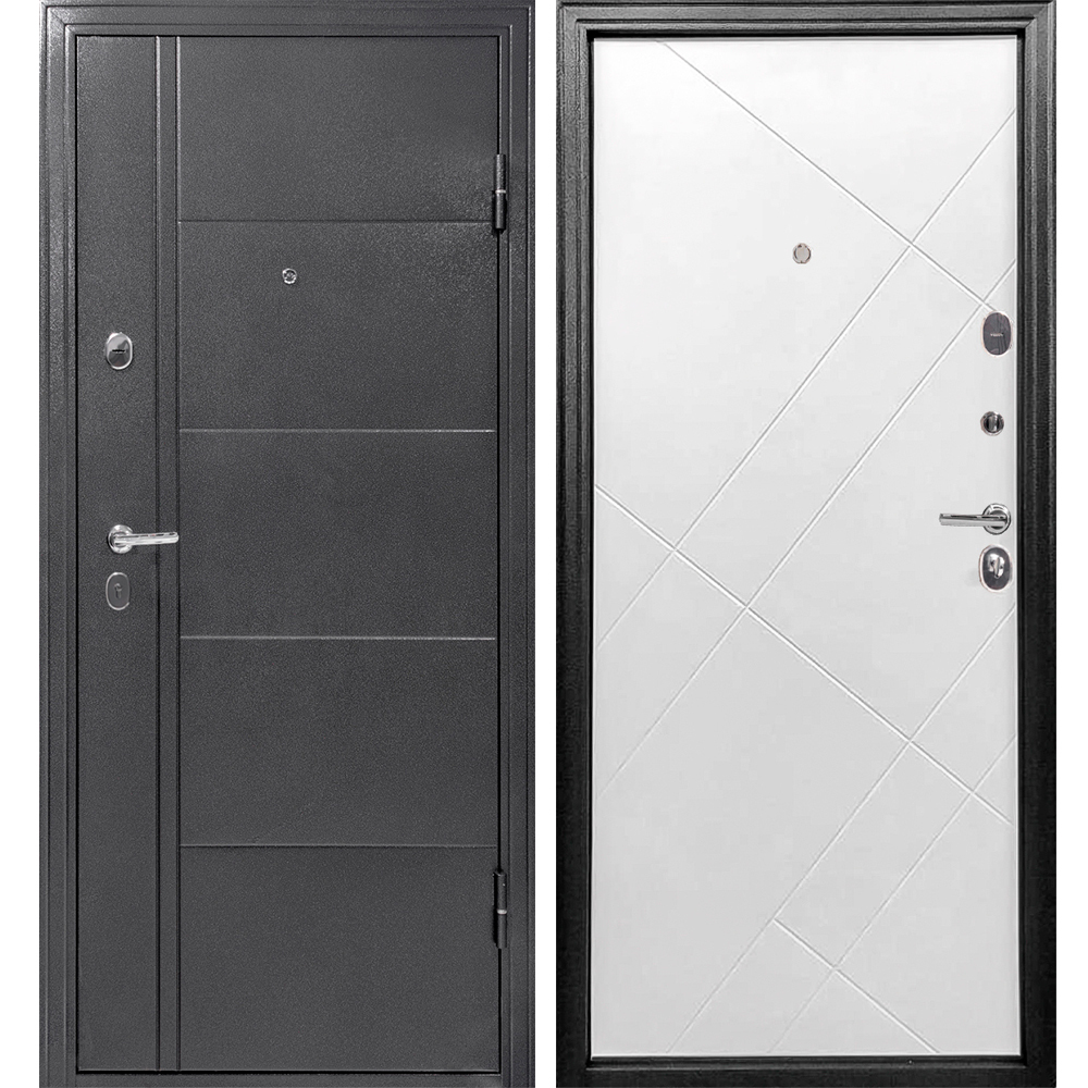 Дверь входная Форпост 60 правая антик серебро - белый 960х2050 мм