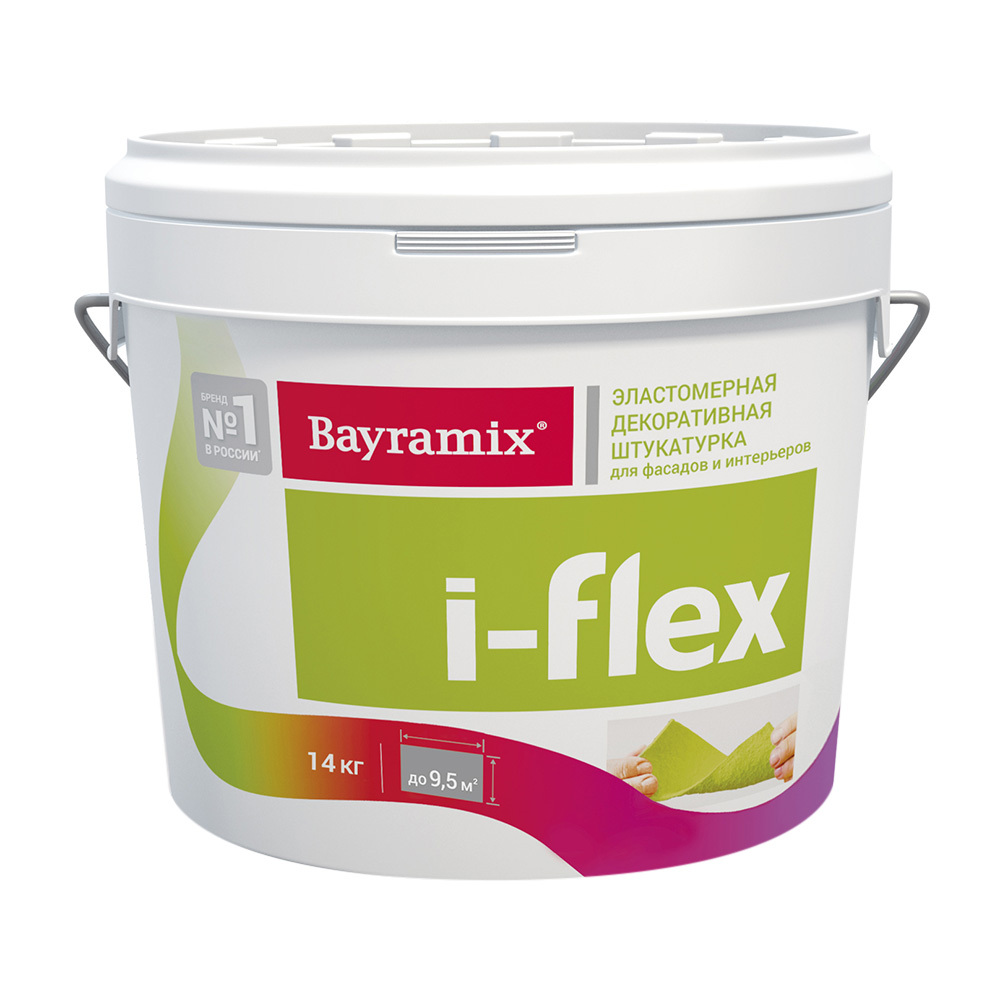 фото Штукатурка декоративная bayramix i-flex камешковая fl 001 белая 1,2 мм 14 кг