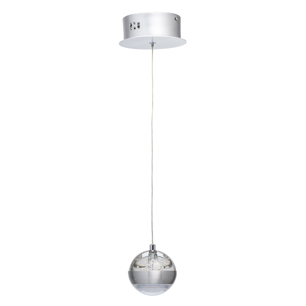 Светильник светодиодный подвесной De Markt Капелия 3000К 6 Вт 2,5 кв.м серебро IP20 (730010101)