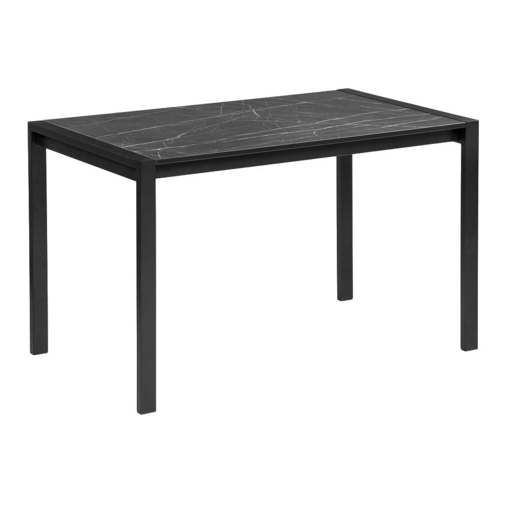 Стол кухонный раздвижной прямоугольный 0,75х1,2 м мрамор черный/черный матовый Центавр (519757)