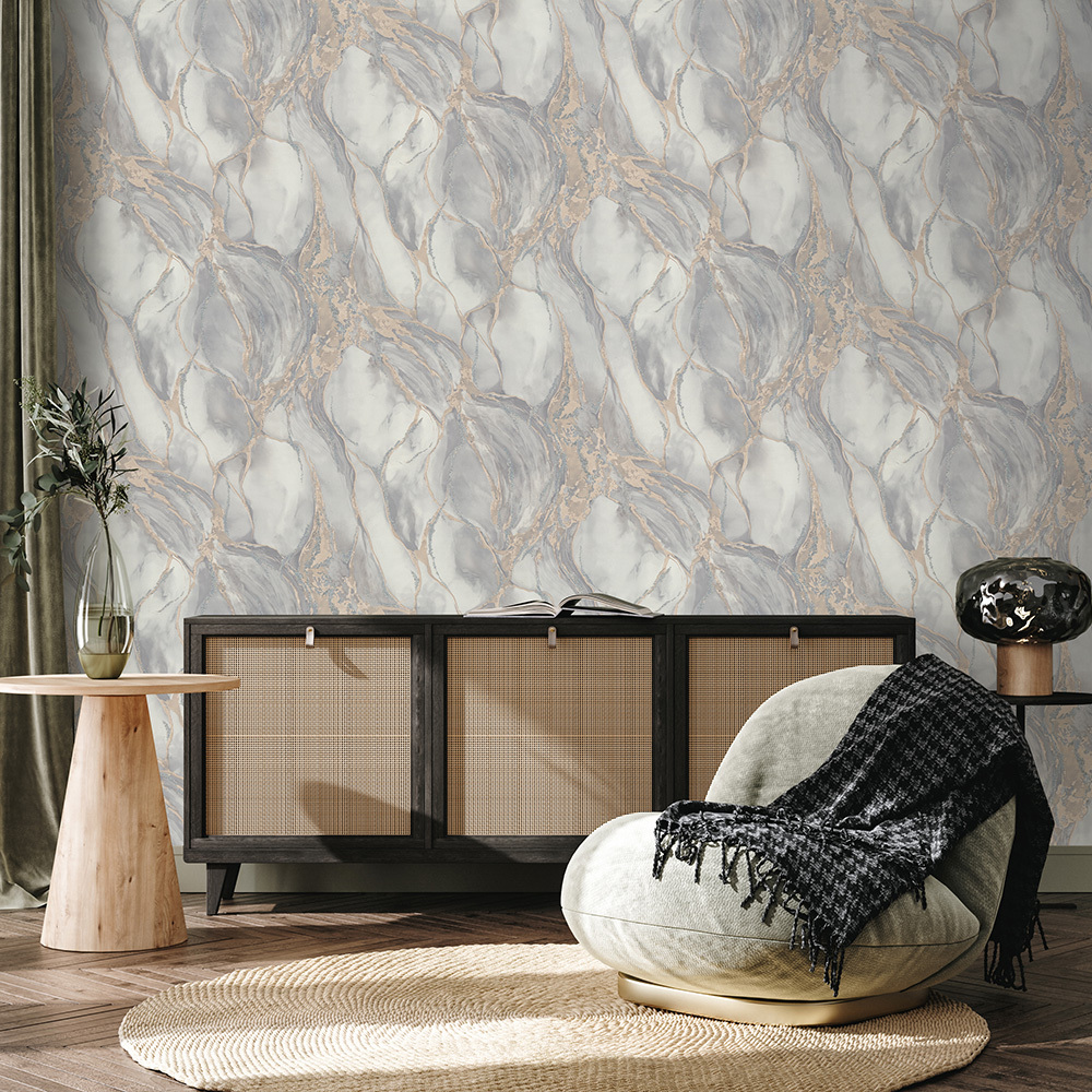 Обои компакт-винил на флизелиновой основе Euro Decor Mineral 7222-11 (1,06х10,05 м) Вид№5