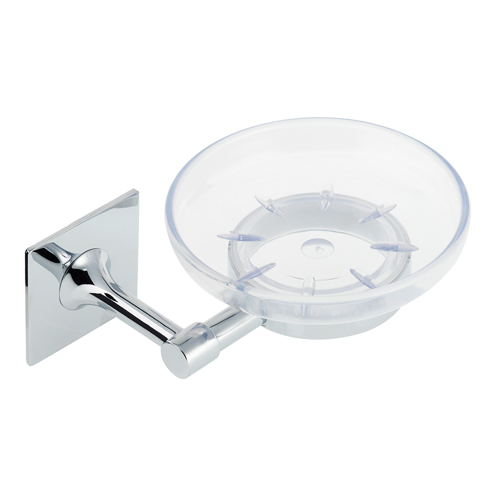 Мыльница для ванной Kleber Expert с держателем металл/стекло хром (KLE-EX036) крючок kleber kle 071