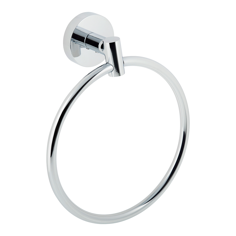 Полотенцедержатель кольцо Fora Long d158 мм на шуруп силумин хром (L011/56) вешалка для ванной fora long 3 крючка на шуруп силумин хром l005