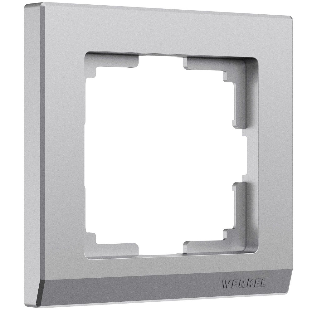 Рамка Werkel Stark одноместная серебряная матовая (a063453) рамка из пластика на 1 пост werkel stark w0011865 серебряный матовый