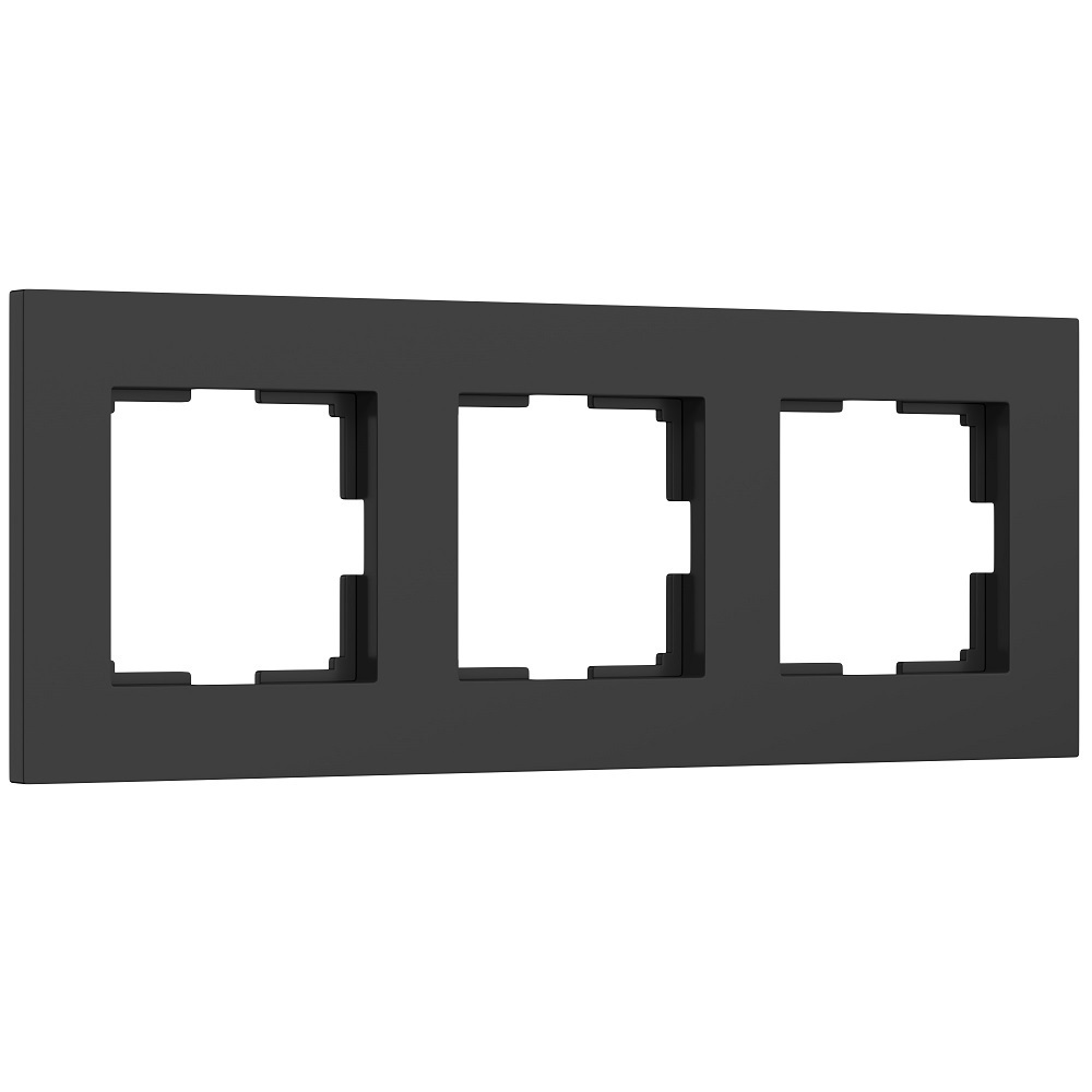 рамка werkel slab трехместная серебряная матовая a062815 Рамка Werkel Slab трехместная черная матовая (a062801)