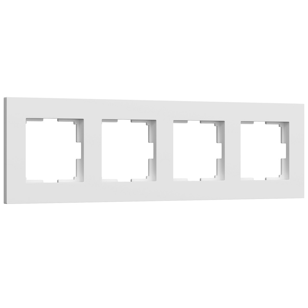 рамка werkel favorit a051288 четырехместная универсальная белая матовая ip20 Рамка Werkel Slab четырехместная белая матовая (a062797)