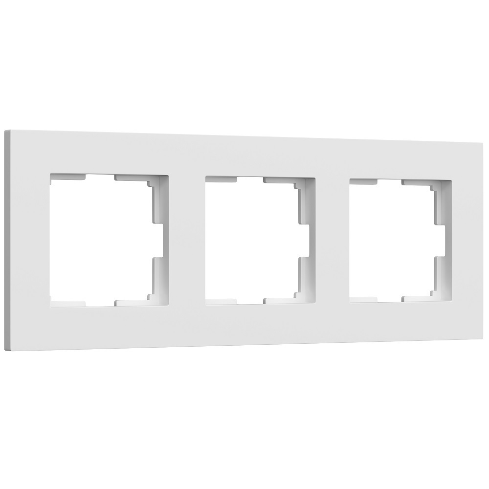 рамка werkel slab a062793 одноместная универсальная белая матовая ip20 Рамка Werkel Slab трехместная белая матовая (a062796)