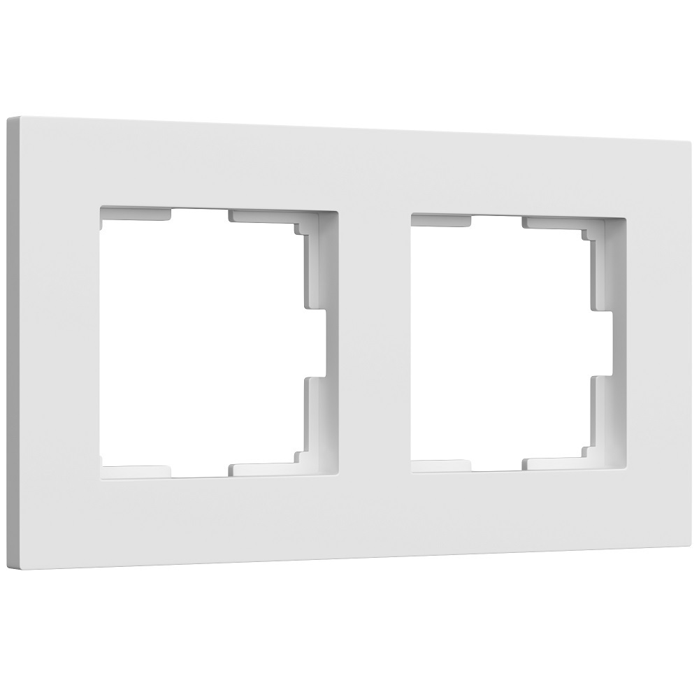 Рамка Werkel Slab двухместная белая матовая (a062795) рамка werkel favorit двухместная белая матовая a051289