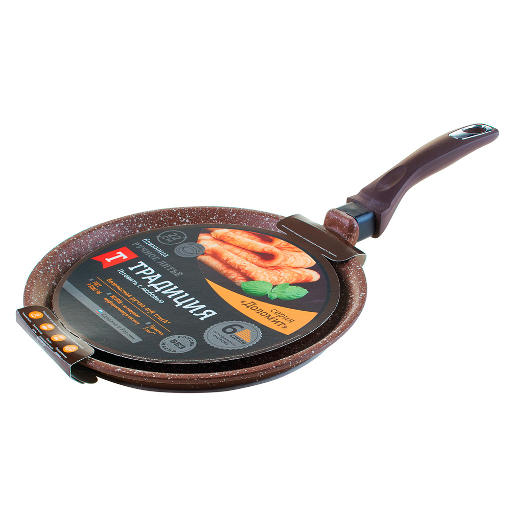 

Сковорода блинная Традиция Доломит d24 см алюминий с антипригарным покрытием (60072543)