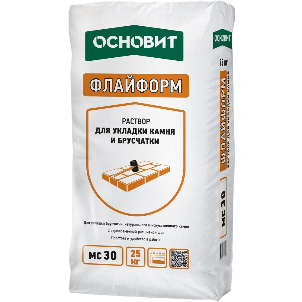 

Раствор для укладки камня Основит Флайформ МС30 G серый 020 25 кг