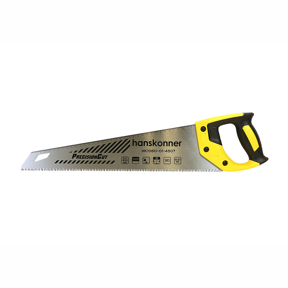 Ножовка по дереву Hanskonner 450 мм 7-8 зуб/дюйм крупный зуб ножовка по дереву hanskonner hk1060 01 4011