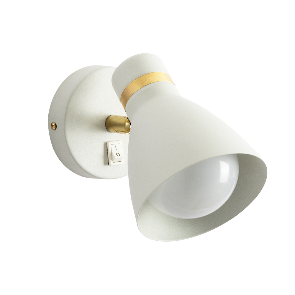 фото Бра arte lamp fafnir (a5047ap-1wh) e27 40 вт 230 в белое ip20