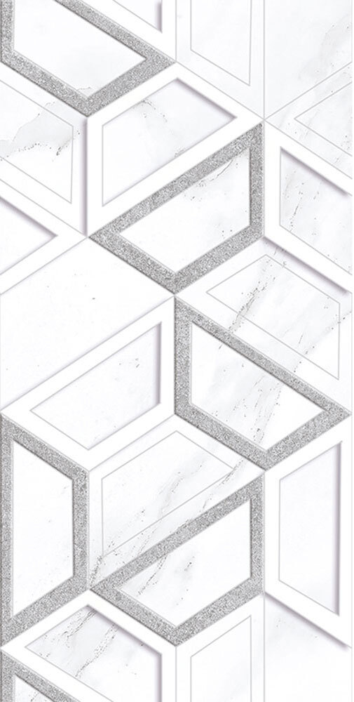 фото Плитка облицовочная нефрит фьюжен геометрия белая 40х20 см (15 шт.=1,2 кв.м)