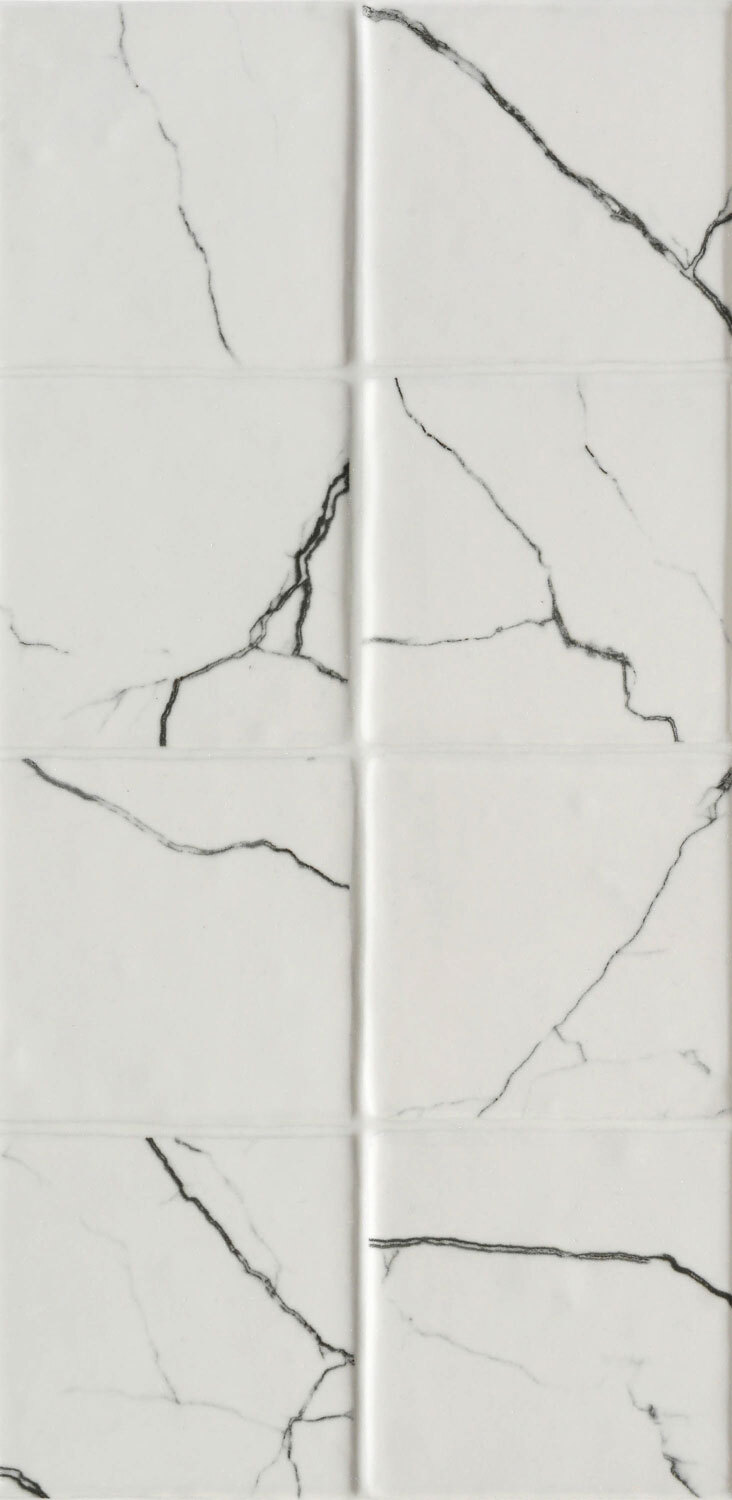 фото Плитка облицовочная lavelly skandi marble mosaic белая рельеф 40х20 см (15 шт.=1,2 кв.м)