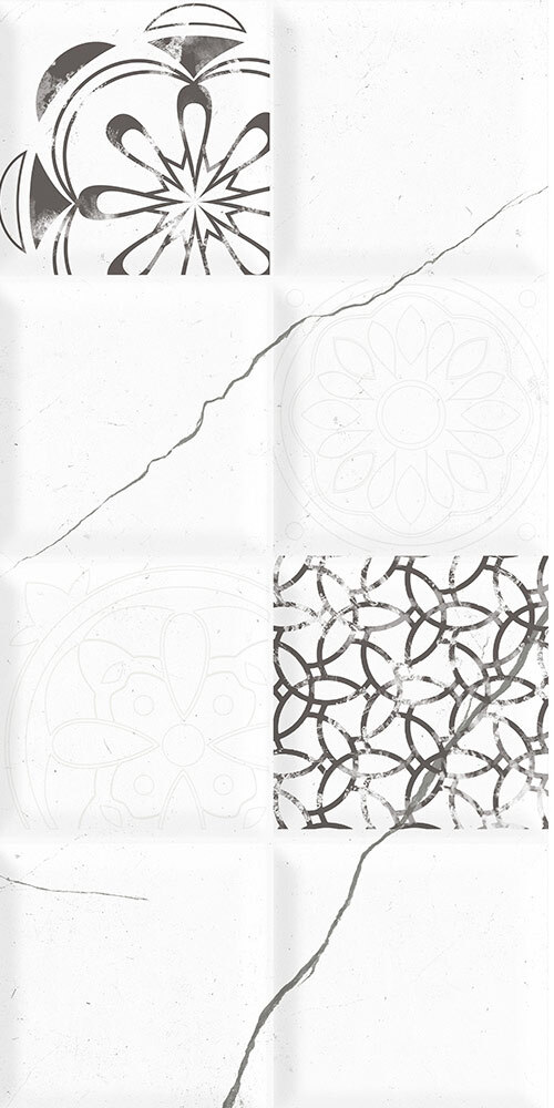 Плитка облицовочная Керамин Альба 7Д белая глянцевая 600х300х8,5 мм (11 шт.=1,98 кв.м) коллекция плитки керамин пастораль