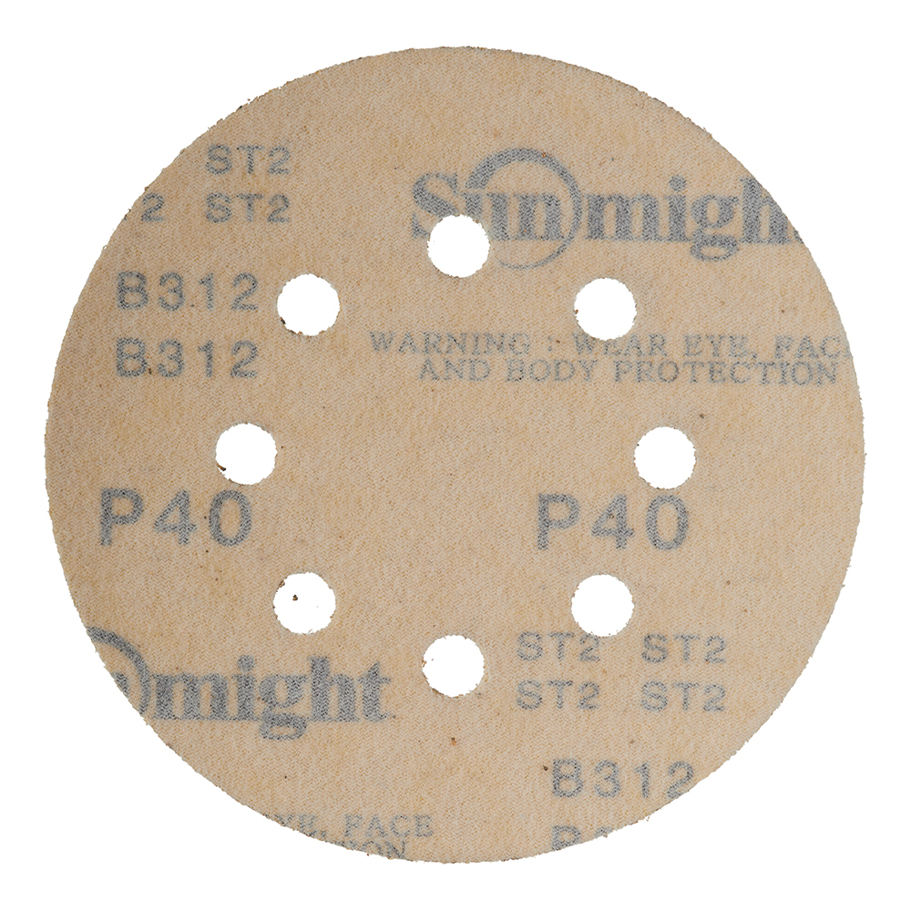 Диск шлифовальный Sunmight Gold d125 мм P40 на липучку бумажная основа (5 шт.) Вид№2