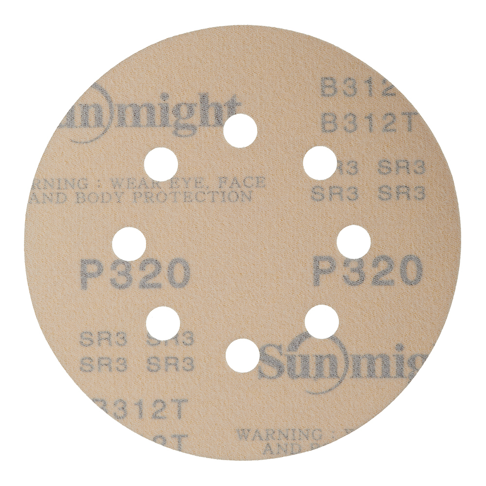 Диск шлифовальный Sunmight Gold d125 мм P320 на липучку бумажная основа (5 шт.) Вид№2