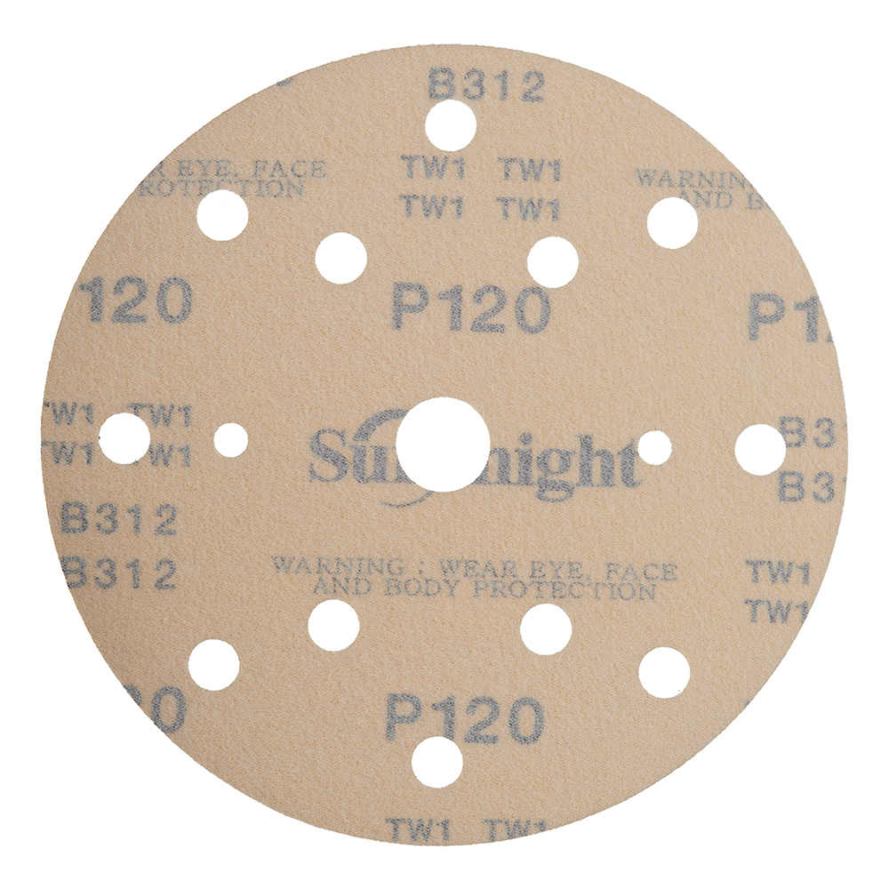 Диск шлифовальный Sunmight Gold d150 мм P120 на липучку бумажная основа (5 шт.) Вид№2