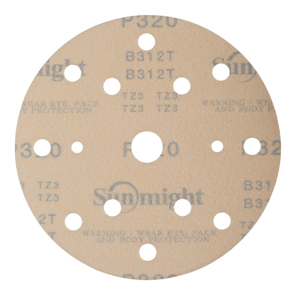 Диск шлифовальный Sunmight Gold d150 мм P320 на липучку бумажная основа (5 шт.) Вид№2