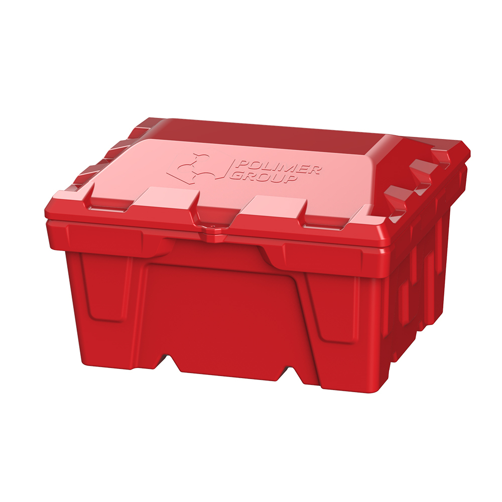 Ящик для песка и реагентов полиэтиленовый Polimer Group красный 250 л ящик с крышкой 250 л для песка соли реагентов цвет красный
