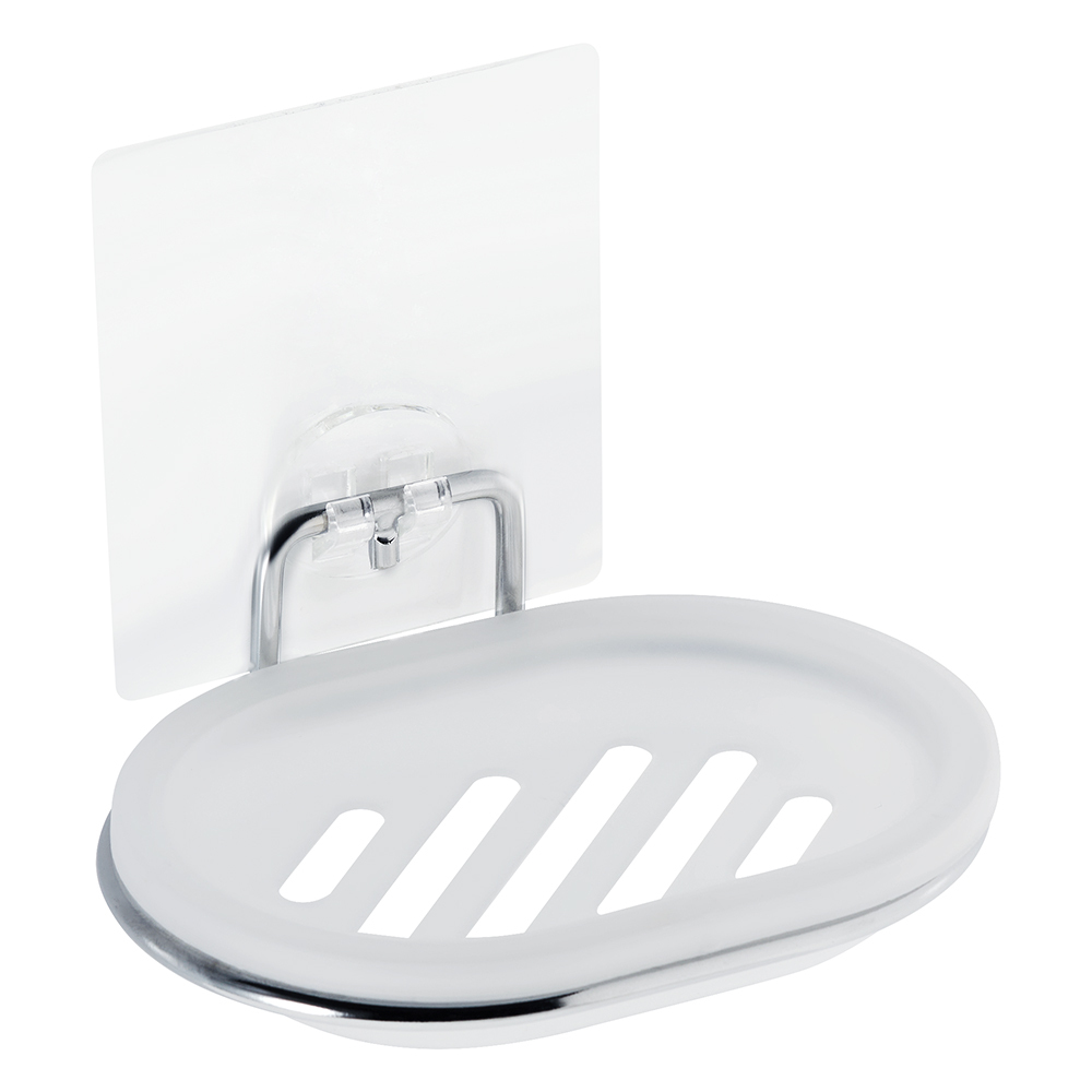 Мыльница для ванной Kleber Lite с держателем металл хром/пластик белая (KLE-LT036/8538) мыльница fora loft for lt036 черно белая