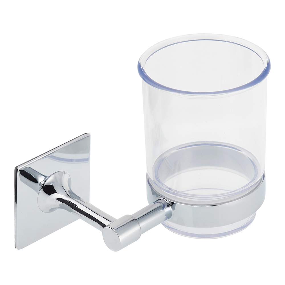 Стакан для ванной Kleber Expert с держателем пластик прозрачный/ металл хром (KLE-EX044) мыльница для ванной kleber lite с держателем металл хром пластик белая kle lt036 8538
