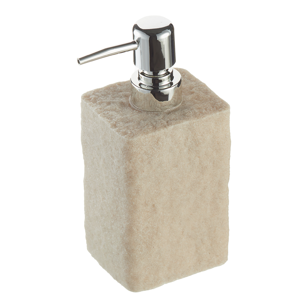 Дозатор для мыла Fora Stone Natural настольный полирезин бежевый (For-STN021NAT) стакан настольный fora stone natural цвет бежевый 10 4×6 8×83 см