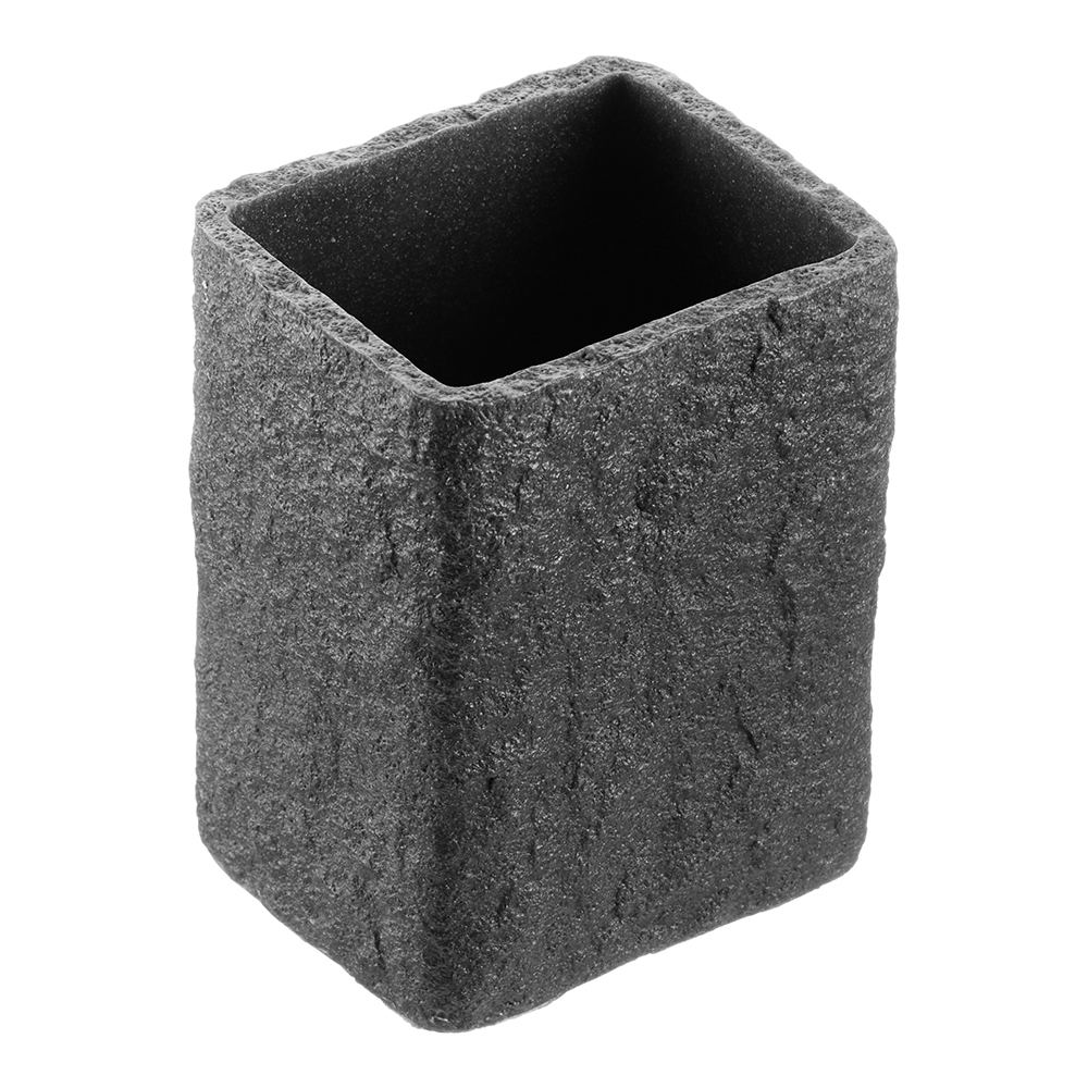 Стакан для ванной Fora Stone Black настольный полирезин черный (FOR-STN44BL) мыльница fora stone for stn36bl черная