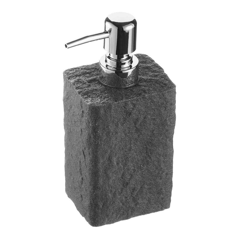 Дозатор для мыла Fora Stone Black настольный полирезин черный (For-STN021BL) стакан для ванной fora stone black настольный полирезин черный for stn44bl