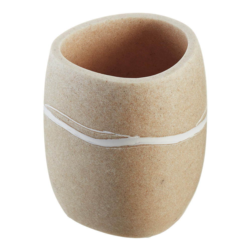 Стакан для ванной Fora Line настольный полирезин бежевый (FOR-LN044NAT) стакан для ванной fora loft настольный керамика белый for lt042