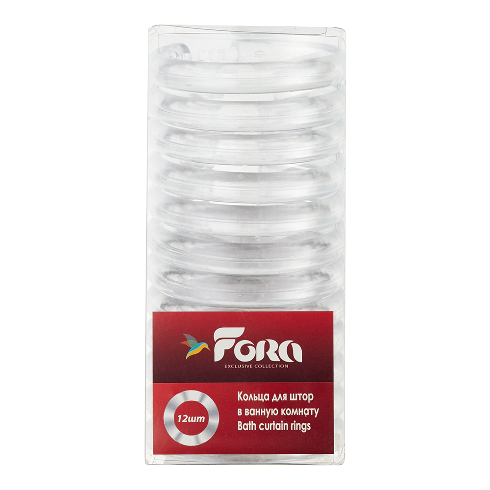 Кольца для штор Fora пластиковые прозрачные (12 шт.) кольца для штор fora пластиковые хром 12 шт