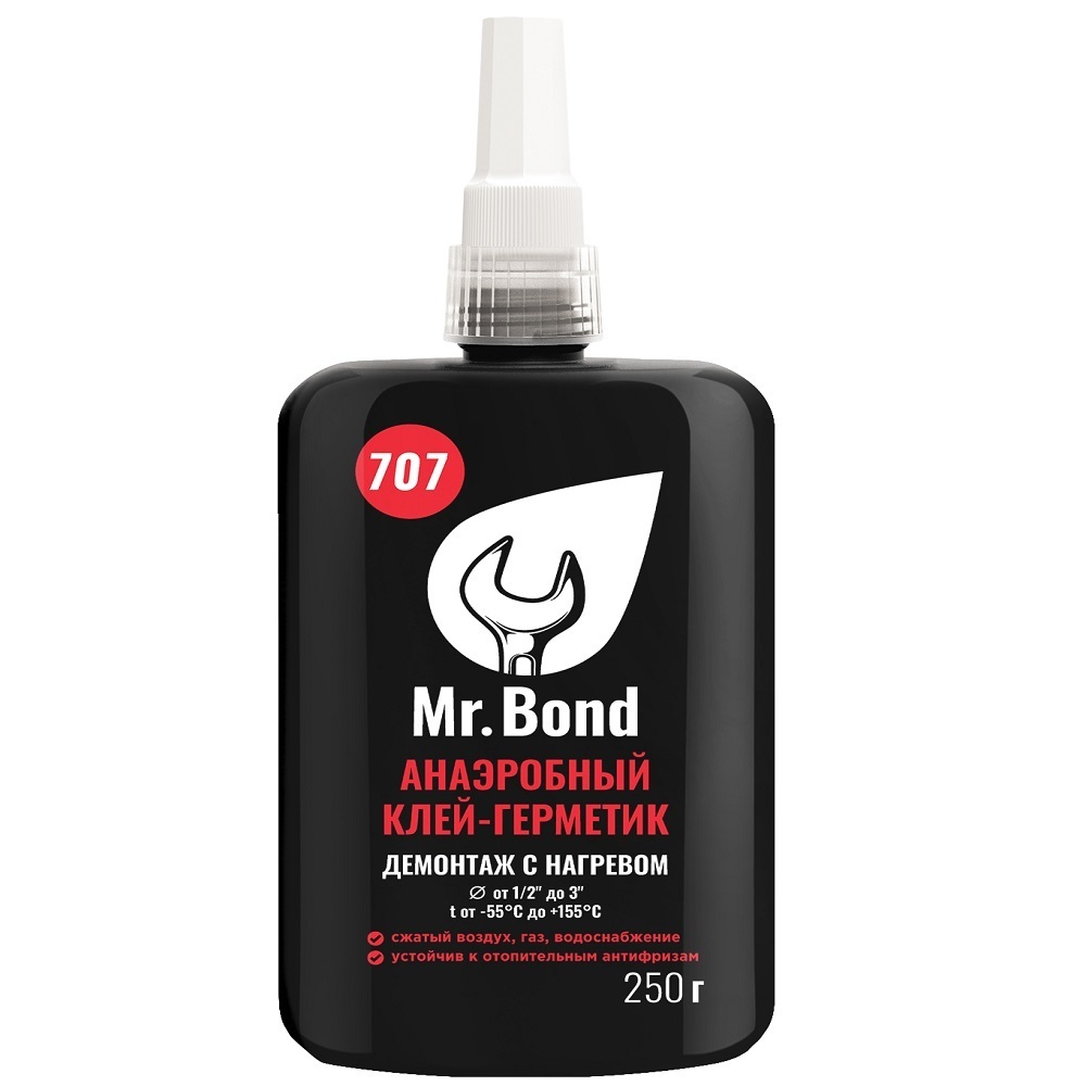 Клей-герметик для резьбовых соединений Mr.Bond 707 красный 250 г