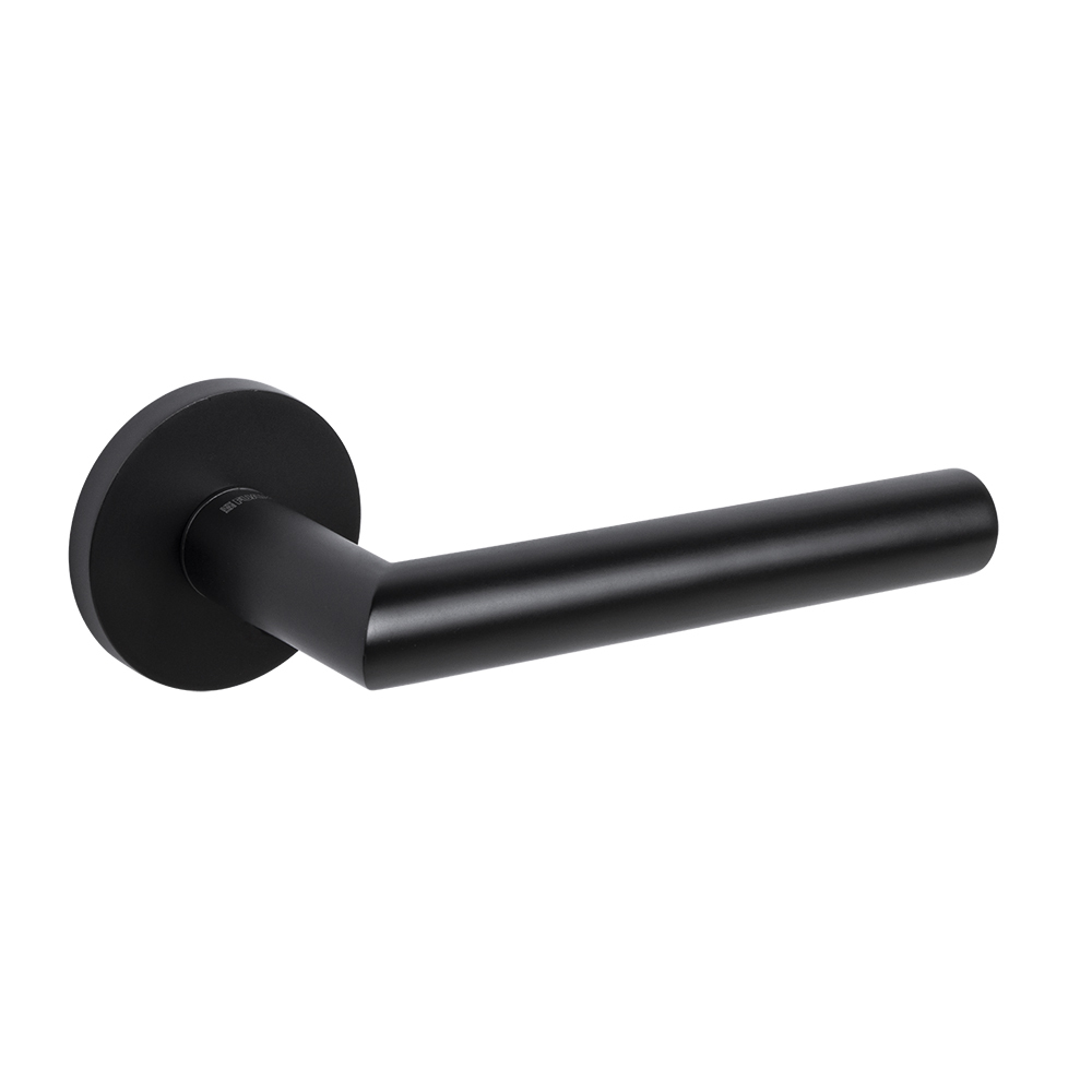 Ручка дверная Fuaro BL-24 круглая розетка черная (46843) ручка дверная fuaro ap h 136 для антипаники 1700в 1700с с ключом черная 46369