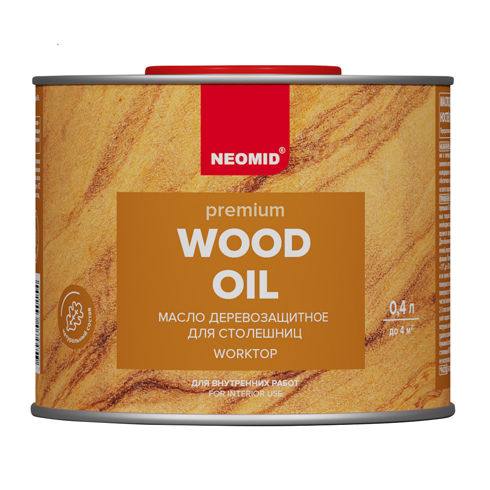 Масло Neomid для столешниц бесцветное шелковисто-матовое 0,4 л набор для ухода за деревянными изделиями dad s material