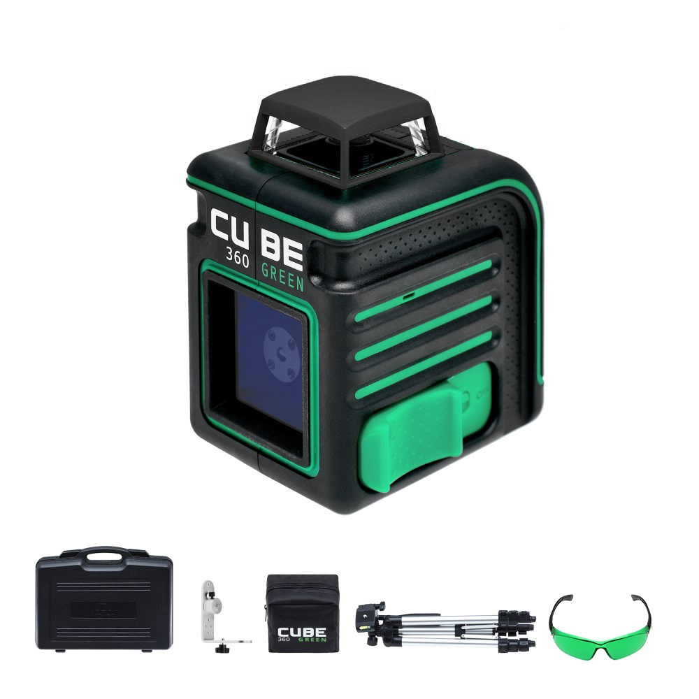 фото Уровень лазерный ada cube 360 green ultimate edition (а00470) со штативом