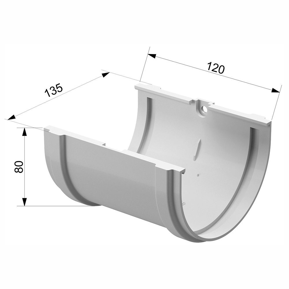 Соединение желоба пластиковое d120 мм Docke Standard коричневое RAL 8017 Вид№3